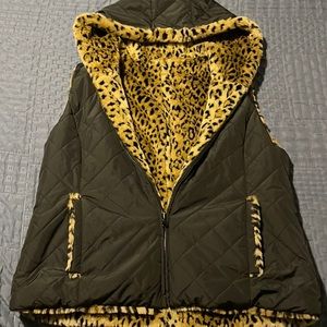 Womens Kristen Blake Faux fur Lined Hooded Vest